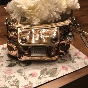 Gold sequined Coach handbag